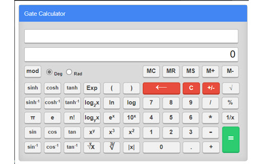 GATE CALCULATOR screenshot