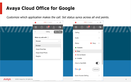 Avaya Cloud Office for Google screenshot