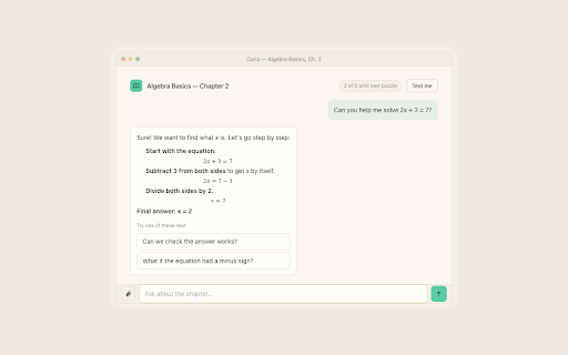 Curio: AI Tutor & Homework Helper screenshot