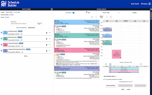 Schedule Builder RMP screenshot