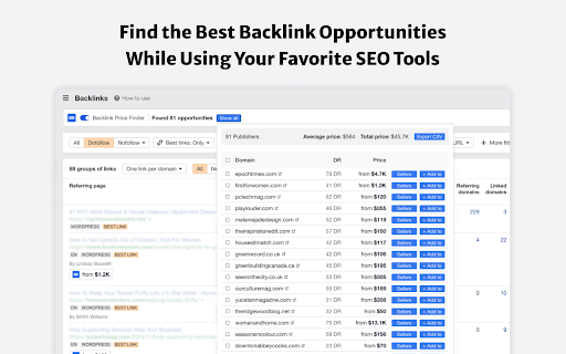 Backlink Price Finder for SEO & Outreach screenshot