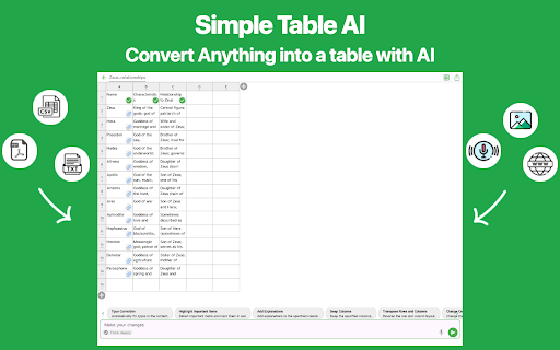 Simple Table AI: Note with AI screenshot