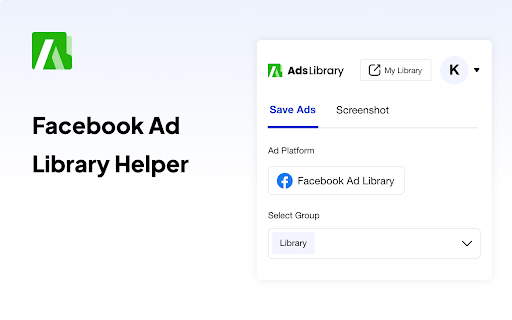Facebook, TikTok Ad Library Helper screenshot