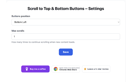Scroll to Top & Bottom Buttons screenshot