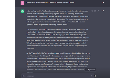 Talk With Me ChatGPT screenshot