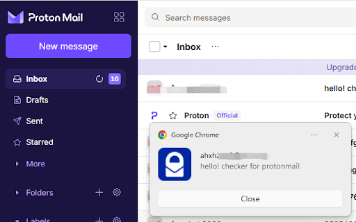 ProtonMail Assistant screenshot