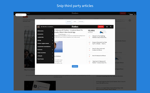 Sniply Browser Extension screenshot