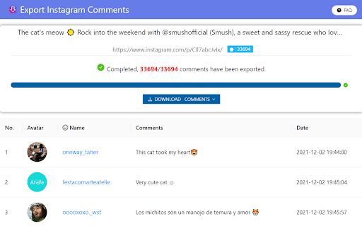 Save IG Comment - Export IG Comments screenshot