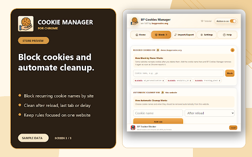 BP Cookies Manager screenshot