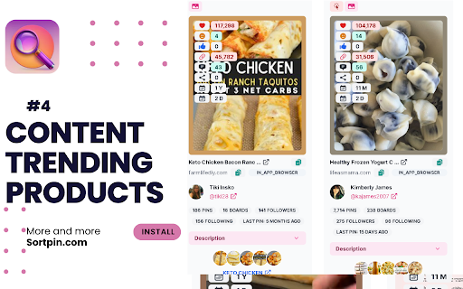 Pinterest sort extension - SortPin.com screenshot