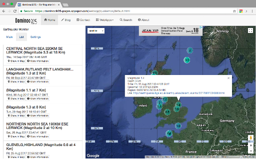 Earthquake Monitor screenshot