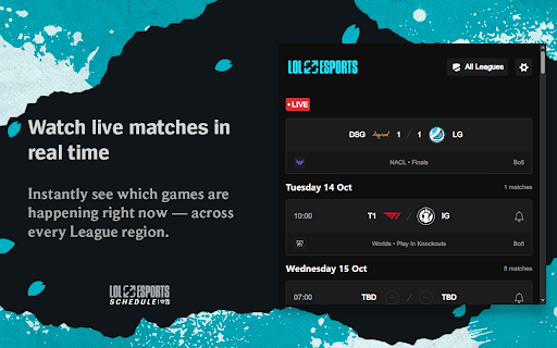 LoL Esports SCHEDULE screenshot