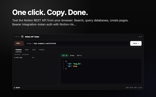 Notion API Tester - Query Databases and Pages via REST screenshot