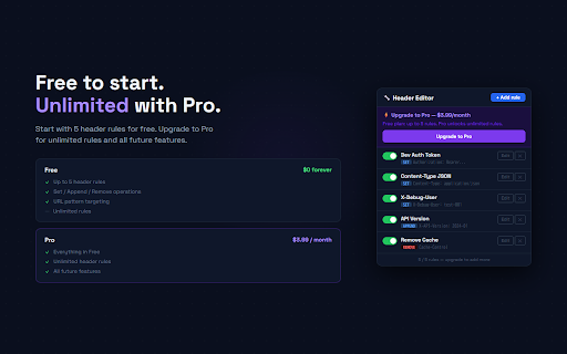 HeaderSmith — Modify HTTP Request & Response Headers screenshot