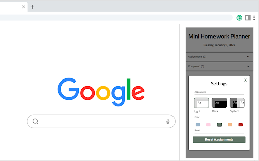 Mini Homework Planner screenshot