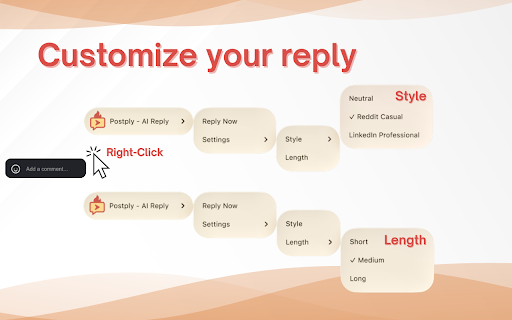 Postply - AI Reply Tool screenshot