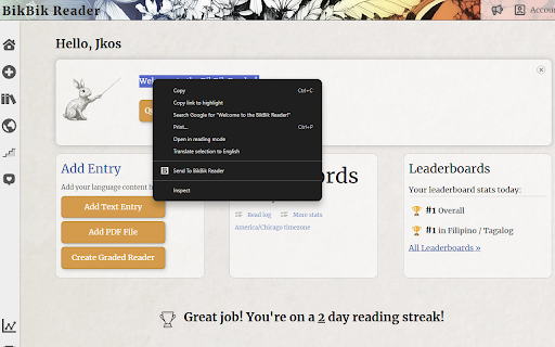 Send To BikBik Reader screenshot