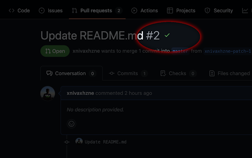 Copy GitHub PR link with title screenshot