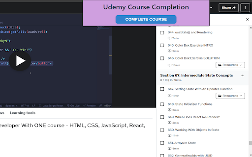 Udemy Course Completion screenshot