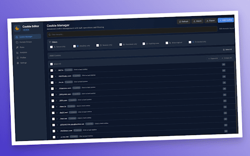 Cookie Editor screenshot