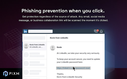 PIXM Phishing Protection screenshot