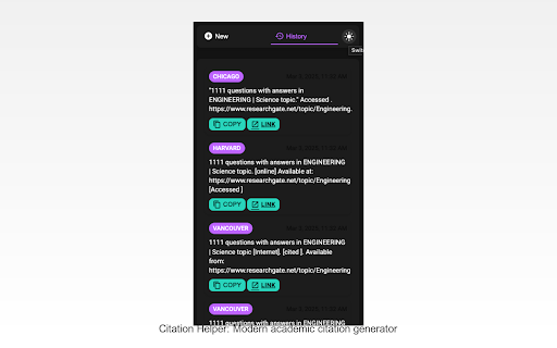 Citation Helper screenshot