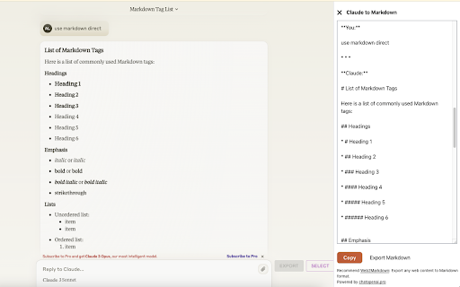 AI Chat Export to Markdown screenshot