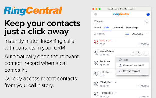 RingCentral App Connect screenshot