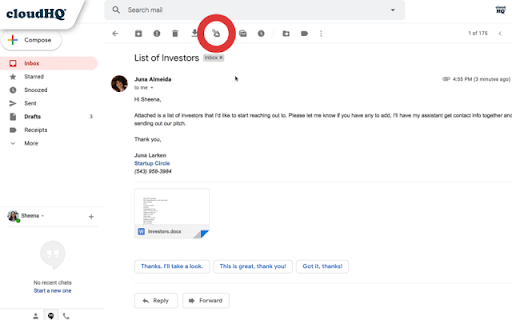 Save Emails to Drive by cloudHQ screenshot