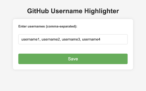 GitHub Username Highlighter screenshot