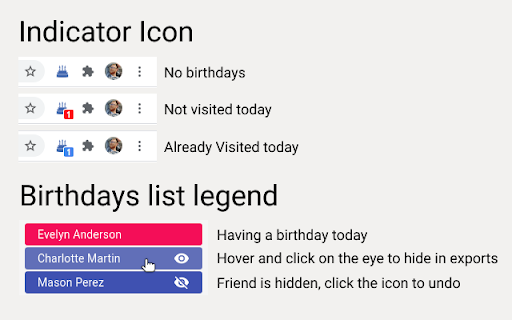 Birthday Calendar Exporter for Facebook screenshot