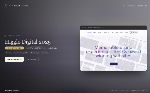 Winner of the Day — Web Design Awards screenshot