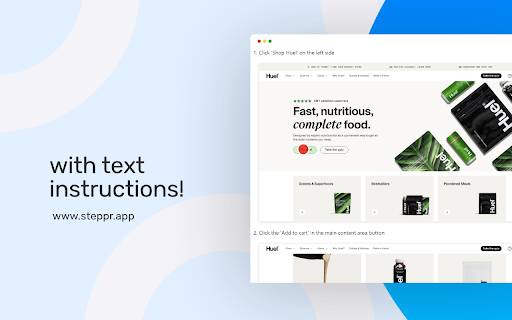 Steppr - Browser action to how-to guide generator screenshot