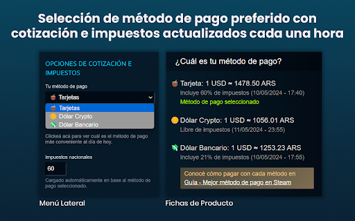 Steamcito: Steam con impuestos Argentina 2026 screenshot