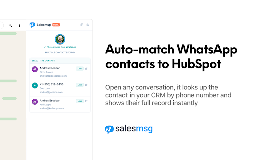 WhatsApp for HubSpot by Salesmsg screenshot