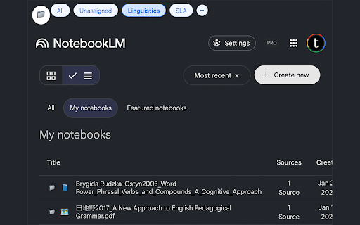 NotebookLM Bookmark screenshot