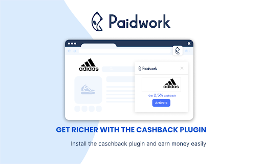 Cashback service Paidwork screenshot