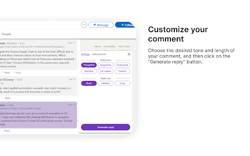 VoiceLi: AI-driven LinkedIn Comment Advisor screenshot