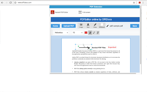 PDF editor online screenshot