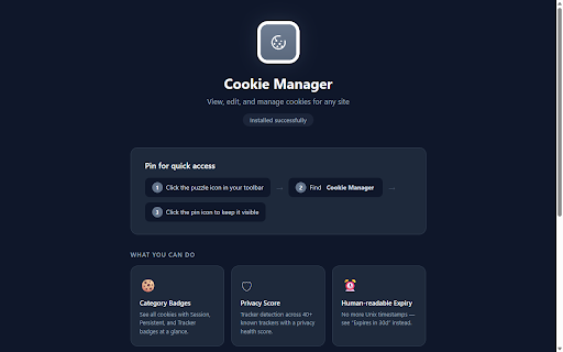 Cookie Manager screenshot