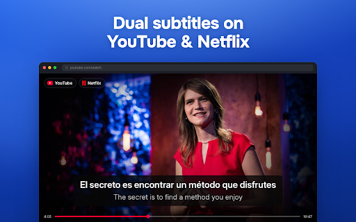Linglass — Dual Subtitles for YouTube & Netflix screenshot