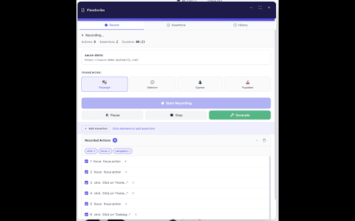 FlowScribe - Playwright & Selenium Recorder screenshot