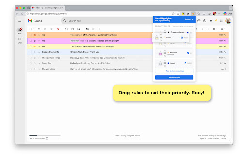 GMail Hilite screenshot
