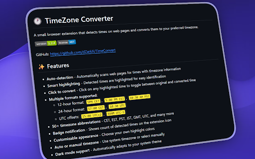 TimeZone Converter screenshot
