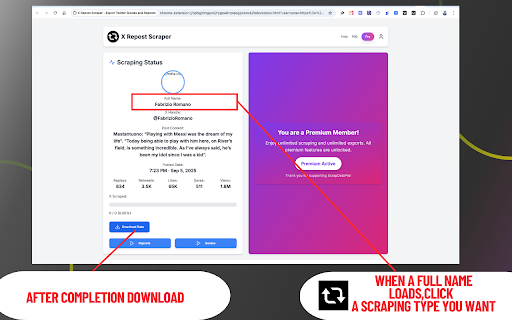 X Repost Scraper , Export X posts, accounts , replies and more screenshot