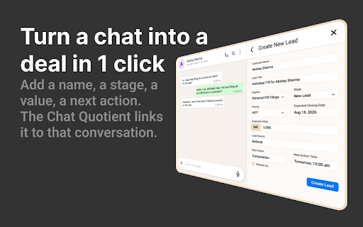 CRM for WhatsApp Business with AI Agents - The Chat Quotient screenshot