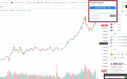 TradChart to CSV Exporter screenshot