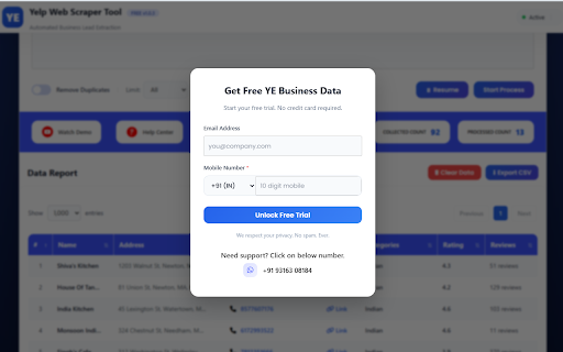 Yelp Web Scraper Tool – Extract Business Leads screenshot