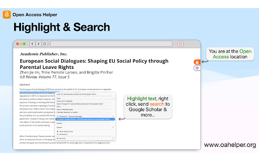 Open Access Helper Web screenshot