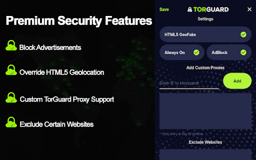 TorGuard VPN Proxy Extension screenshot